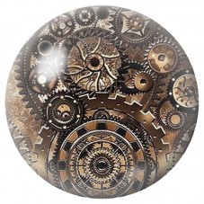 Cabochon en Verre Illustré Rouages et Horloges d’Alice 12 à 25mm pour la Création de Bijoux Fantaisie - DIY