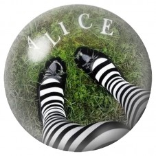 Cabochon en Verre Illustré Jambes d'Alice sur l'Herbe 12 à 25mm pour la Création de Bijoux Fantaisie - DIY