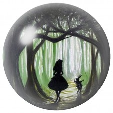 Cabochon en Verre Illustré Alice et Lapin dans la Forêt Verte 12 à 25mm pour la Création de Bijoux Fantaisie - DIY