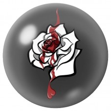 Cabochon en Verre Illustré Rose Blanche Peinte en Rouge 12 à 25mm pour la Création de Bijoux Fantaisie - DIY