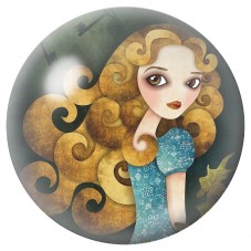 Cabochon en Verre Illustré Alice aux Boucles Dorées 12 à 25mm pour la Création de Bijoux Fantaisie - DIY