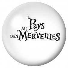 Cabochon en Verre Illustré Au Pays des Merveilles 12 à 25mm pour la Création de Bijoux Fantaisie - DIY