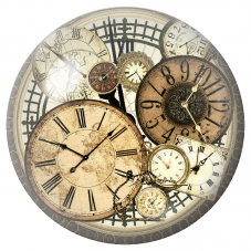 Cabochon en Verre Illustré Tourbillon d’Horloges Anciennes 12 à 25mm pour la Création de Bijoux Fantaisie - DIY