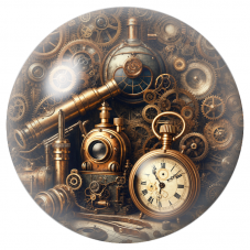 Cabochon en Verre Illustré Atelier Steampunk du Temps 12 à 25mm pour la Création de Bijoux Fantaisie - DIY