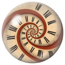 Cabochon en Verre Illustré Spirale du Temps aux Chiffres Romains 12 à 25mm pour la Création de Bijoux Fantaisie - DIY