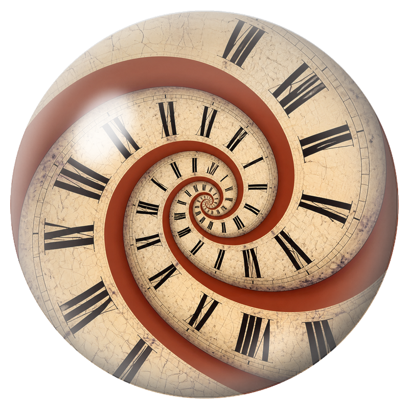 Cabochon en Verre Illustré Spirale du Temps aux Chiffres Romains 12 à 25mm