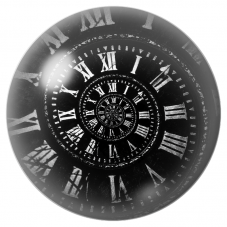 Cabochon en Verre Illustré Spirale d’Horloge Noire et Blanche 12 à 25mm pour la Création de Bijoux Fantaisie - DIY