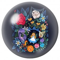 Cabochon en Verre Illustré Alice au Jardin Fleuri 12 à 25mm pour la Création de Bijoux Fantaisie - DIY