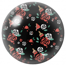 Cabochon en Verre Illustré Roses Peintes de la Reine de Cœur 12 à 25mm pour la Création de Bijoux Fantaisie - DIY