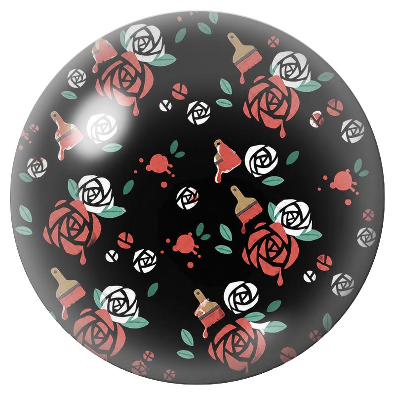 Cabochon en Verre Illustré Roses Peintes de la Reine de Cœur 12 à 25mm