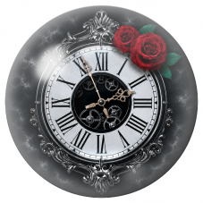 Cabochon en Verre Illustré Horloge Gothique aux Roses Rouges 12 à 25mm pour la Création de Bijoux Fantaisie - DIY