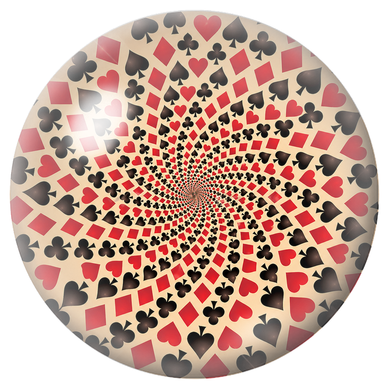 Cabochon en Verre Illustré Spirale des Symboles de Cartes 12 à 25mm