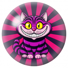 Cabochon en Verre Illustré Chat du Cheshire Rose au Sourire Géant 12 à 25mm pour la Création de Bijoux Fantaisie - DIY