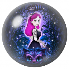 Cabochon en Verre Illustré Alice Gothique aux Chats du Cheshire 12 à 25mm pour la Création de Bijoux Fantaisie - DIY