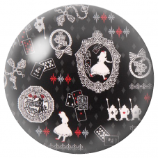 Cabochon en Verre Illustré Alice et Cartes à Jouer 12 à 25mm pour la Création de Bijoux Fantaisie - DIY