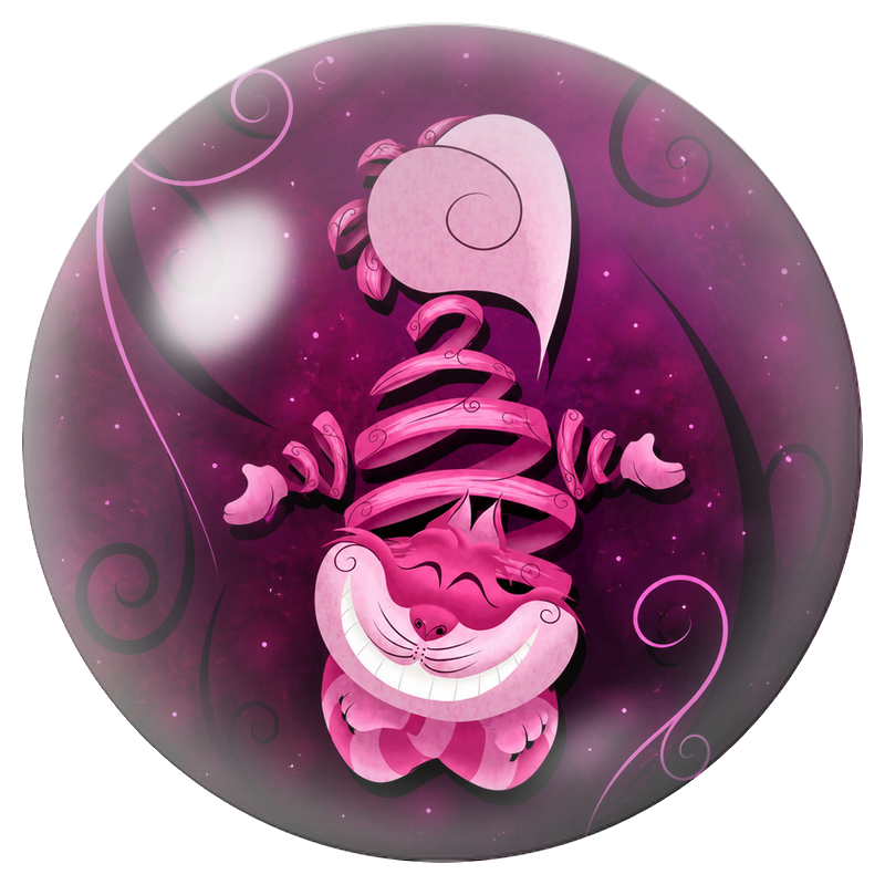 Cabochon en Verre Illustré Chat du Cheshire Rose en Spirale 12 à 25mm