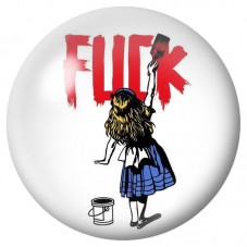 Cabochon en Verre Illustré Alice Rebelle Graffiti 12 à 25mm pour la Création de Bijoux Fantaisie - DIY