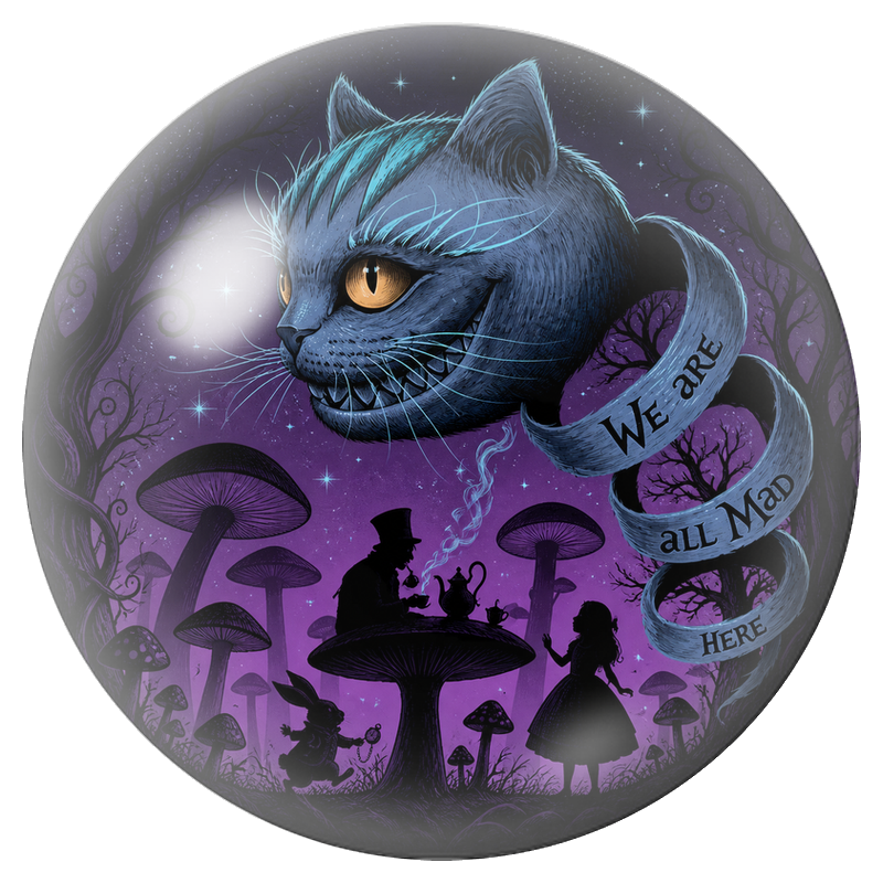 Cabochon en Verre Illustré Nous Sommes Tous Fous Ici 12 à 25mm