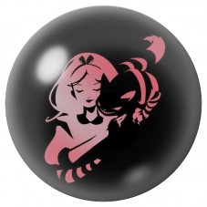 Cabochon en Verre Illustré Alice et Chat du Cheshire Rose 12 à 25mm pour la Création de Bijoux Fantaisie - DIY