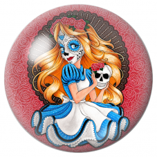 Cabochon en Verre Illustré Alice Catrina aux Roses Rouges 12 à 25mm pour la Création de Bijoux Fantaisie - DIY
