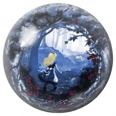 Cabochon en Verre Illustré Alice dans la Forêt Bleue 12 à 25mm pour la Création de Bijoux Fantaisie - DIY