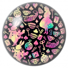 Cabochon en Verre Illustré Symboles du Pays des Merveilles Galactiques 12 à 25mm pour la Création de Bijoux Fantaisie - DIY