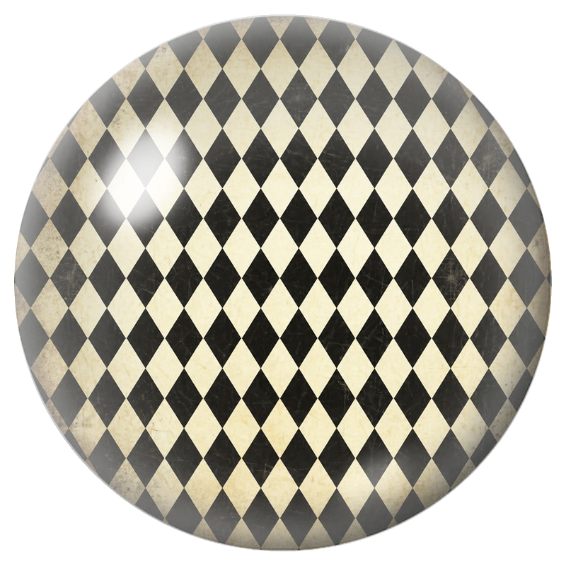 Cabochon en Verre Illustré Damier Noir et Ivoire Vintage 12 à 25mm