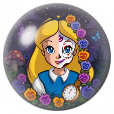 Cabochon en Verre Illustré Alice Catrina aux Pensées Colorées 12 à 25mm pour la Création de Bijoux Fantaisie - DIY