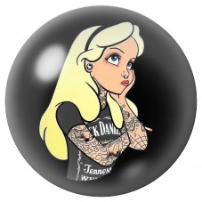 Cabochon en Verre Illustré Alice Rebelle Tatouée 12 à 25mm pour la Création de Bijoux Fantaisie - DIY