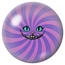Cabochon en Verre Illustré Sourire du Chat du Cheshire en Spirale 12 à 25mm pour la Création de Bijoux Fantaisie - DIY