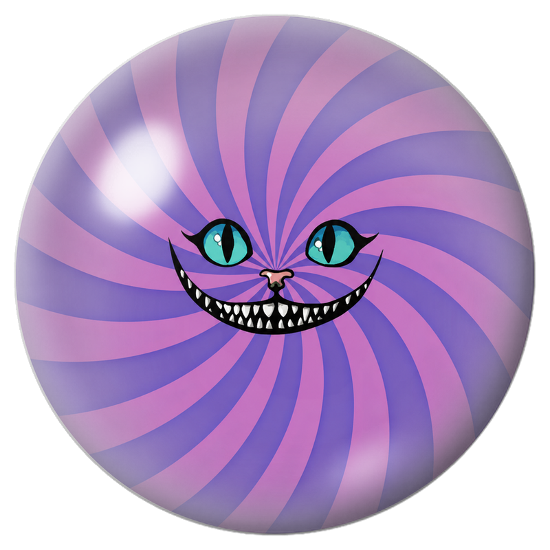Cabochon en Verre Illustré Sourire du Chat du Cheshire en Spirale 12 à 25mm