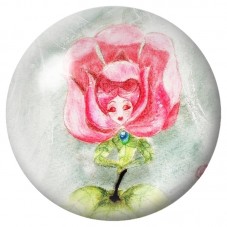 Cabochon en Verre Illustré Fleur Alice au Pays des Merveilles 12 à 25mm pour la Création de Bijoux Fantaisie - DIY