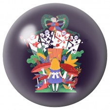 Cabochon en Verre Illustré Alice au Trône de Cartes 12 à 25mm pour la Création de Bijoux Fantaisie - DIY