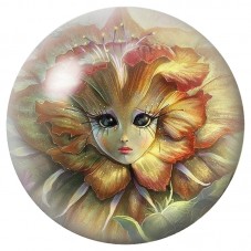 Cabochon en Verre Illustré Fleur Vivante d’Alice 12 à 25mm pour la Création de Bijoux Fantaisie - DIY