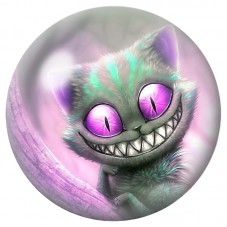 Cabochon en Verre Illustré Chat du Cheshire Alice au Pays des Merveilles 12 à 25mm pour la Création de Bijoux Fantaisie - DIY