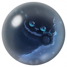 Cabochon en Verre Illustré Chat du Cheshire Bleu Fantôme 12 à 25mm pour la Création de Bijoux Fantaisie - DIY