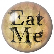 Cabochon en Verre Illustré Alice Eat Me Vintage 12 à 25mm pour la Création de Bijoux Fantaisie - DIY