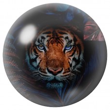 Cabochon en Verre Illustré Tigre au Regard Bleu Nocturne 12 à 25mm pour la Création de Bijoux Fantaisie - DIY