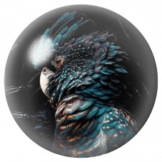 Cabochon en Verre Illustré Cacatoès aux Plumes Bleues 12 à 25mm pour la Création de Bijoux Fantaisie - DIY