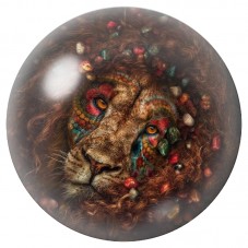 Cabochon en Verre Illustré Lion aux Fleurs Rouges 12 à 25mm pour la Création de Bijoux Fantaisie - DIY