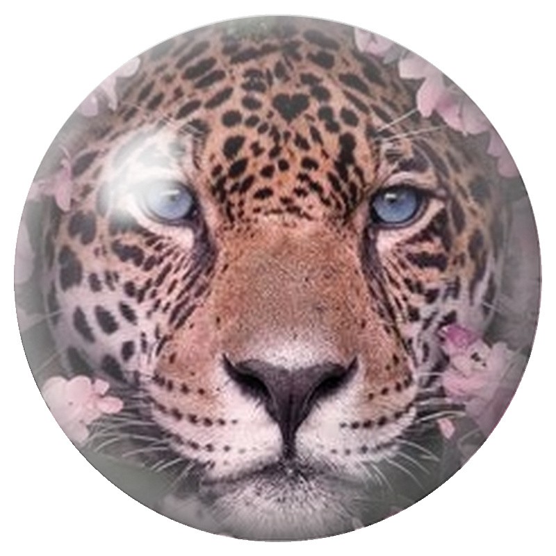 Cabochon en Verre Illustré Léopard au Regard Bleu 12 à 25mm
