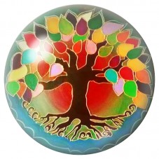 Cabochon en Verre Illustré Arbre Mosaïque aux Racines Dorées 12 à 25mm pour la Création de Bijoux Fantaisie - DIY