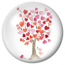 Cabochon en Verre Illustré Arbre aux Feuilles Rouges 12 à 25mm pour la Création de Bijoux Fantaisie - DIY