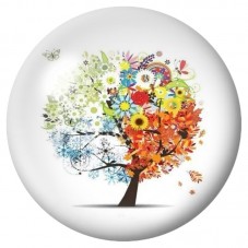 Cabochon en Verre Illustré Arbre aux Fleurs Éclatantes 12 à 25mm pour la Création de Bijoux Fantaisie - DIY