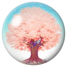 Cabochon en Verre Illustré Arbre Rose et Fée 12 à 25mm pour la Création de Bijoux Fantaisie - DIY