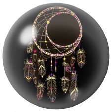 Cabochon en Verre Illustré Attrape-Rêves Céleste Doré 12 à 25mm pour la Création de Bijoux Fantaisie - DIY