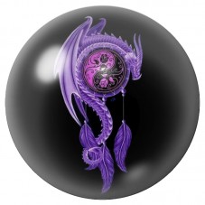 Cabochon en Verre Illustré Attrape-Rêves Dragon Violet 12 à 25mm pour la Création de Bijoux Fantaisie - DIY