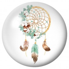 Cabochon en Verre Illustré Attrape-Rêves Nature 12 à 25mm pour la Création de Bijoux Fantaisie - DIY