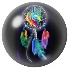 Cabochon en Verre Illustré Attrape-Rêves Loup Arc-en-Ciel 12 à 25mm pour la Création de Bijoux Fantaisie - DIY