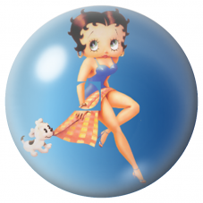 Cabochon en Verre Illustré Betty Boop en Robe Orange 12 à 25mm pour la Création de Bijoux Fantaisie - DIY